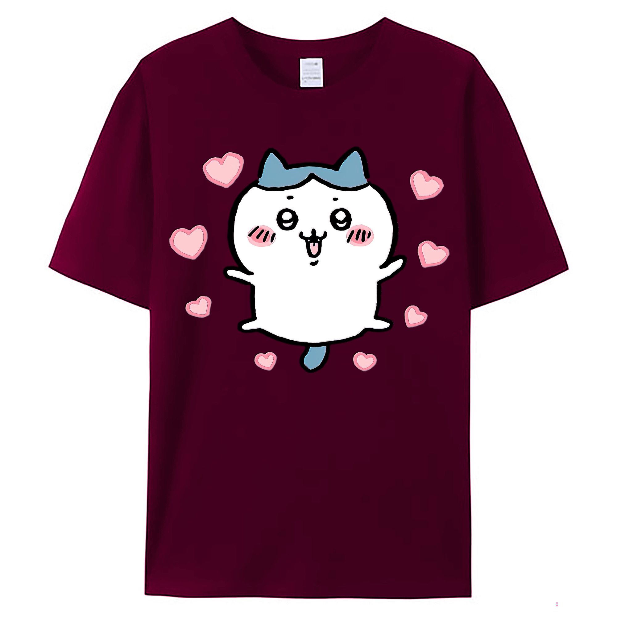（画像用） ちいかわ ハチワレ Chii-kawa hachiware レディースカジュアルプリントTシャツ（綿100％）